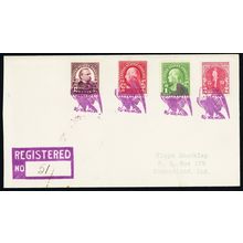 Eagle 1930 Red Eagle, OKLA VERY RARE Fancy Cancel Registered Cover - Stuart Katz