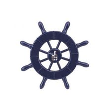 Pack Of 2] Dark Blue Decorative Ship Wheel With Seagull 6"