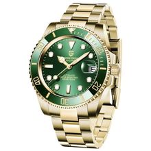 PAGANI DESIGN PD-1661 Automatic Seiko NH35 Green Face Gold Steel Bracelet Watch