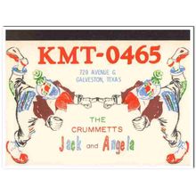 kmt-0465 jack crummett galveston texas 1960s cb qsl vintage postcard
