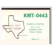 kmt-0443 oliver stuttle aransas pass tx 1960s cb qsl vintage postcard2