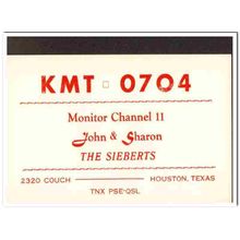 kmt-0704 john siebert houston texas 1960s cb qsl card vintage postcard