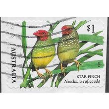 AUS 2018 $1.00 (S/A) 'BIRDS -FINCHES - STAR' ON PAPER FINE USED (EBID26-022)
