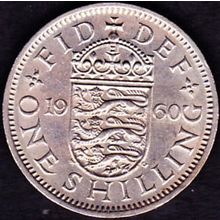 1960 Great Britain 1 Shilling Coin English