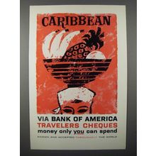1960 Bank of America Travelers Cheques Ad - Caribbean