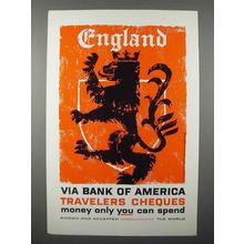 1960 Bank of America Travelers Cheques Ad - England
