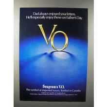 1979 Seagram's V.O. Canadian Whisky Ad - Dad Enjoyed