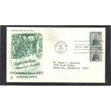 FDC Art Craft 1591 9c Capitol Dome Pair (Cachet-Typed/A) CV41834