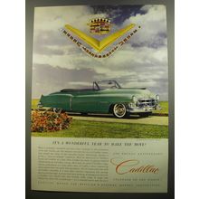 1952 Cadillac Golden Anniversary Convertible Car Ad - It's a wonderful year