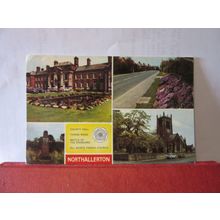 multiview, NORTHALLERTON, YORKSHIRE. used postcard, by Dennis 1977 postmark #
