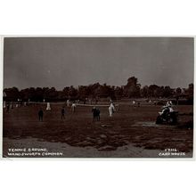 Tennis Ground Wandsworth Common London WW1 Antique Real Photo Postcard