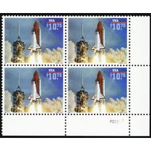 2544A, Mint VF NH $10.75 Space Shuttle Plate Block - Stuart Katz