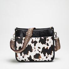 New Women's Bag Fashion Cow Pattern Shoulder Bag Black