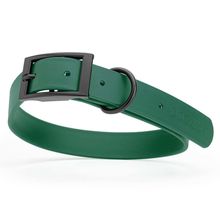 Dog Pet Waterproof Collar - W1" x L22"-25" - Hunter Green