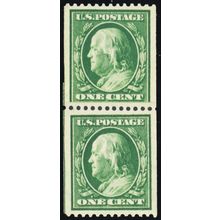 385, Mint XF LH 1¢ Paste-up Pair - SCV $120+ - Stuart Katz