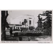 Santa Lucia Teatro Santiago Chile Tripod Camera Old Real Photo Postcard