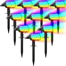 Solar Spot Lights Outdoor Color Changing, [7 Modes/10 Pack] Christmas IP65 Water