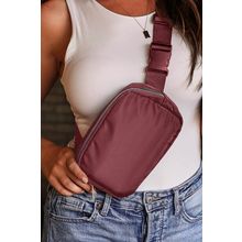 Red Waterproof Zipped Crossbody Chest Bag 20*5*14cm