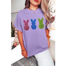 Wisteria Easter Shiny Bunny Graphic Crewneck T Shirt