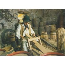 Beer Barrel Making Cooper Uniform Workshop Exhibit Rare Devon Postcard