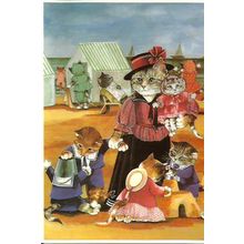 Art CATS AT THE SEASIDE Postcard (Mayfair SH 356)