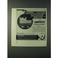 1943 Amperite Regulators Ad - Current and voltage fluctuation reduced
