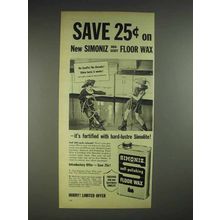 1953 Simoniz Floor Wax Ad - Save 25c