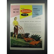 1953 Simplicity Model J Lawn Mower Ad - Here Is!