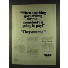 1977 The St. Paul Insurance Ad - Anything Goes Wrong
