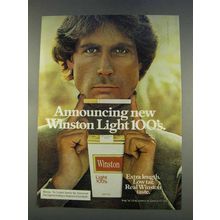1977 Winston Light 100's Cigarettes Ad - Announcing