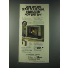 1978 Sears Glass Door Firescreen Ad