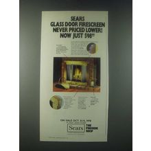 1978 Sears Glass Door Firescreen Ad - Never Priced Lower