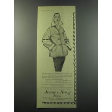 1955 Army & Navy Stores Ad - reverse sheepskin coat