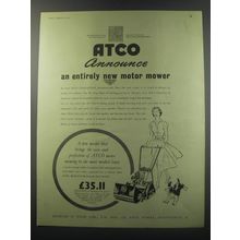 1955 Atco 14-inch Mower Ad - Atco announce an entirely new motor mower