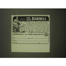 1982 Belsaw Machinery Ad - One Man Sawmill