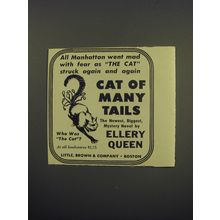 1949 Little, Brown & Company Book Ad - Cat of Many Tails by Ellery Queen