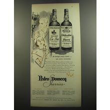 1952 Pedro Domecq Sherries Ad - To tempt every taste.. on every occasion