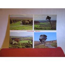 multiview, the YORKSHIRE MOORS used postcard by Judges 1983 pm #