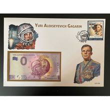 Euro Souvenir banknote Cover Djibouti Youri Yuri Gagarine Gagarin Espace Bloc