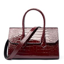Genuine Leather Women Tote Bag Shoulder Bag Red