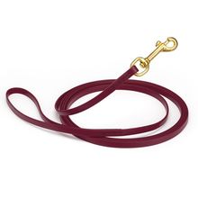 Dog Pet Leash Merlot Burgundy w/ Brass Hardware W 3/8" - L10'