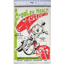 1977 Cradley Heath Heathens v Exeter Speedway Programme - 28th May