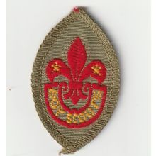 Scout Badge UK Pre 1967 - Scout Tenderfoot (Lighter Red) - Hessian Back (BY50)