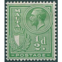Malta 1926 ½d. yellow-green SG158 unused