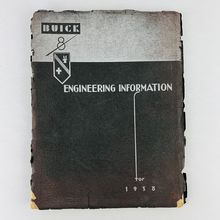 Buick 1938 Straight 8 Engineering Information Illus Original Book VERY RARE