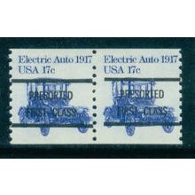 1906a 17c Electric Auto Fine MNH Dry Gum Gap Pair PreCnx Type A W0199