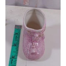 minature pink baby bootie glass good