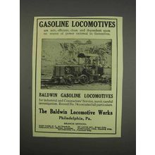 1913 Baldwin Gasoline Locomotives Ad