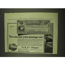 1913 Bankers Trust A.B.A. Cheques Ad - Pay Passage
