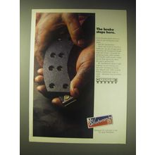 1989 Mr. Goodwrench Brake Pads and Shoes Ad - The brake stops here